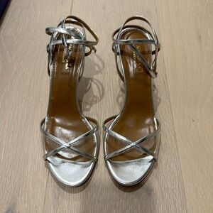 Aquazurra Silver Leila Heels. Size 37.5